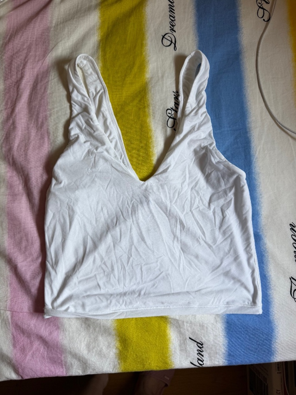 Aerie American Eagle SMOOTHEZ Plunge Cami V Neck Crop White Color LARGE - Picture 1 of 3